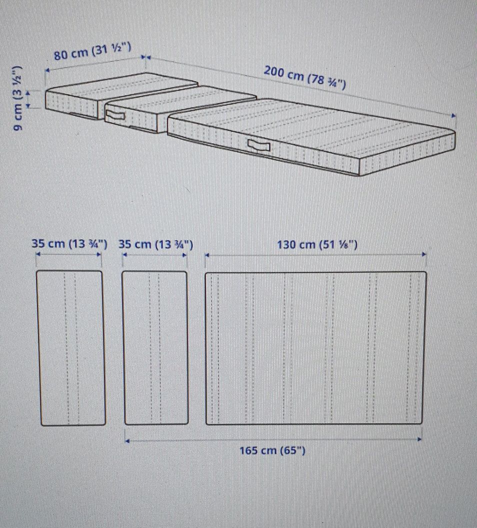 Colchão de espuma para cama extensível ikea