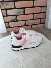 R. 34 Sinsay białe buty sportowe na rzep adidasy sneakersy dziewczęce