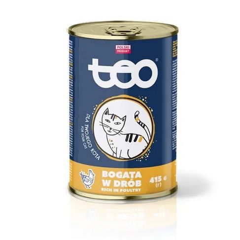 Karma mokra dla kota z drobiem TEO 415g puszka