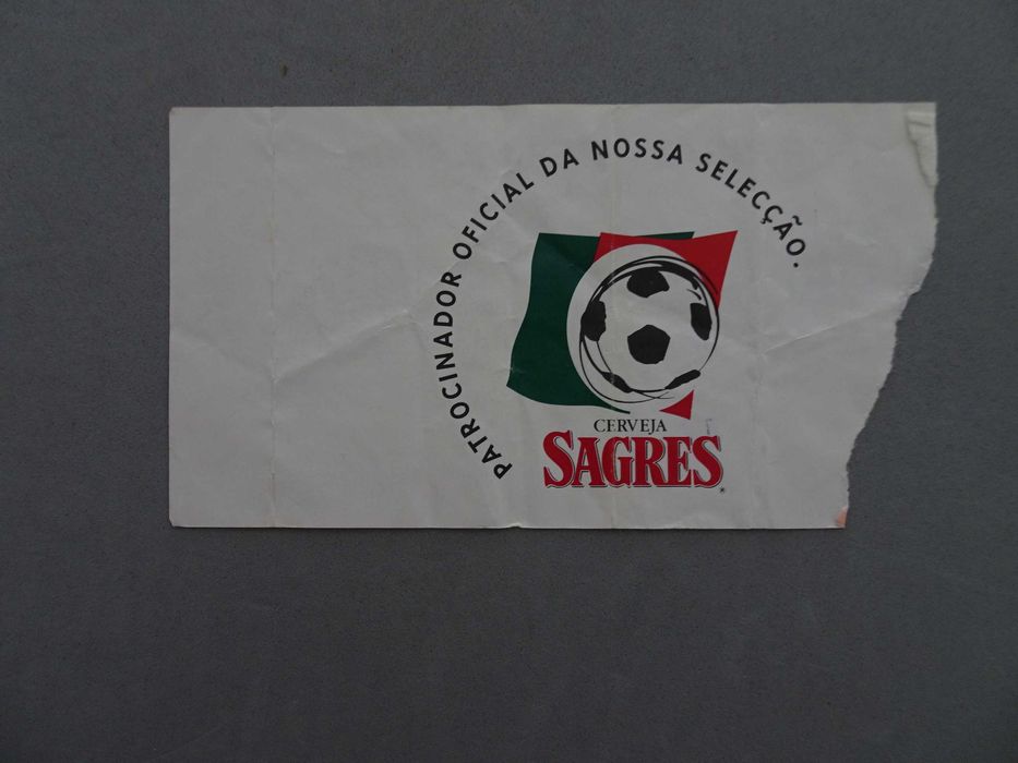 Bilhete futebol Portugal Rep. Irlanda Euro 96 Campeonato Europa