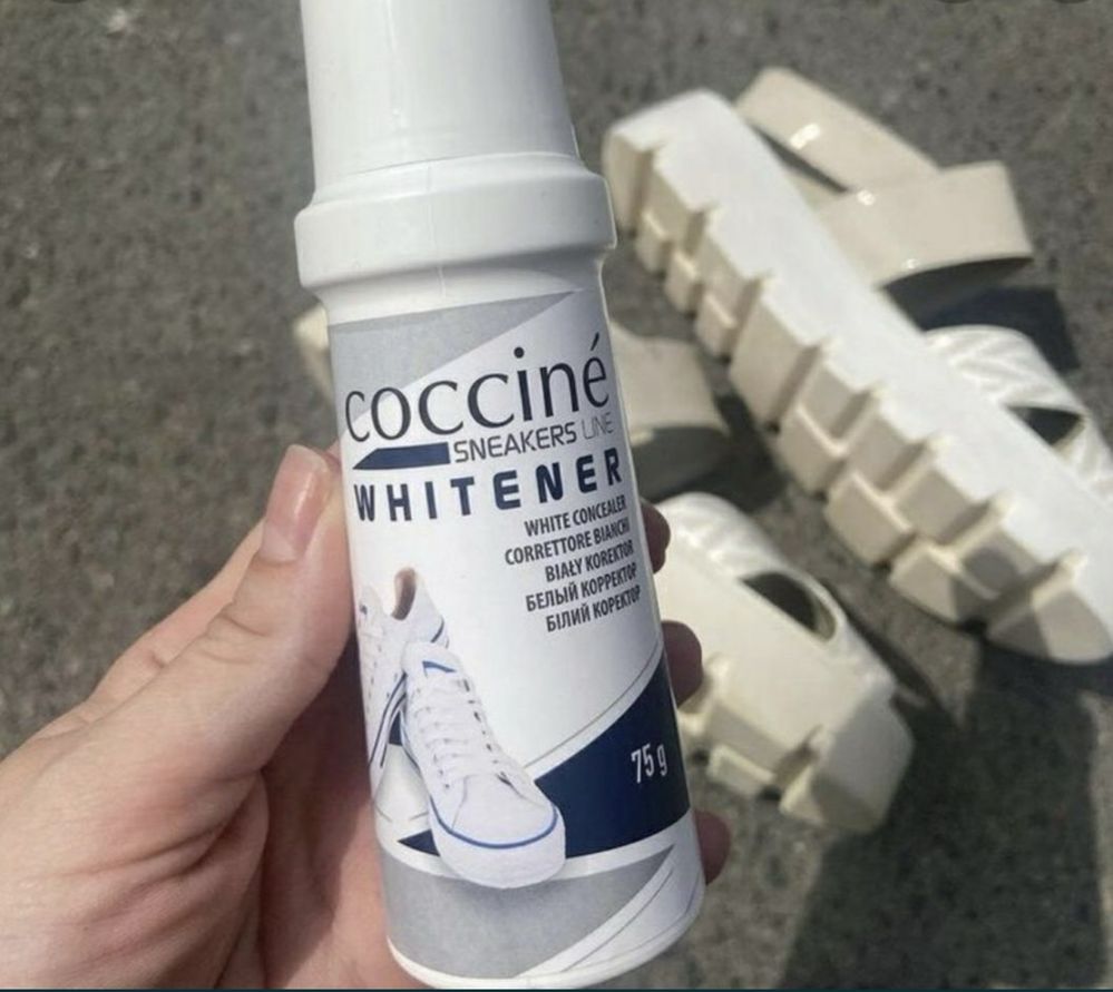 Белая краска для обуви coccine