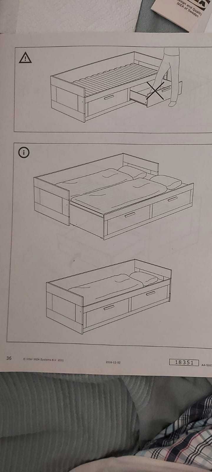 Cama com gavetas de arrumação + cómoda IKEA