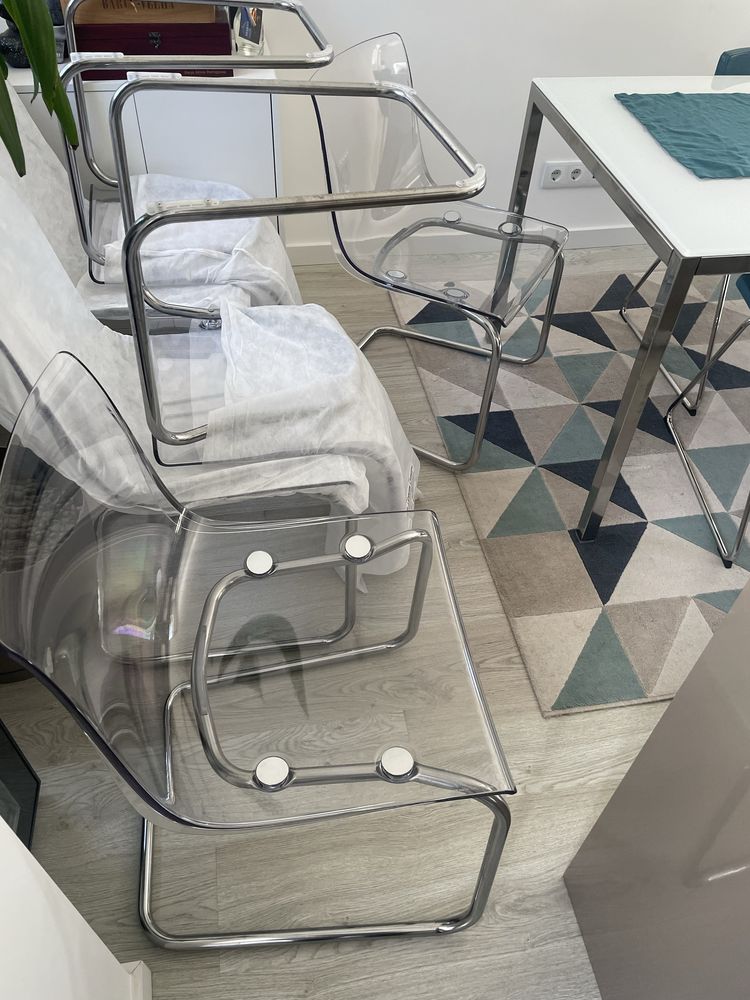 Conjunto 4 ou 6 cadeiras IKEA Tobias, Transparentes