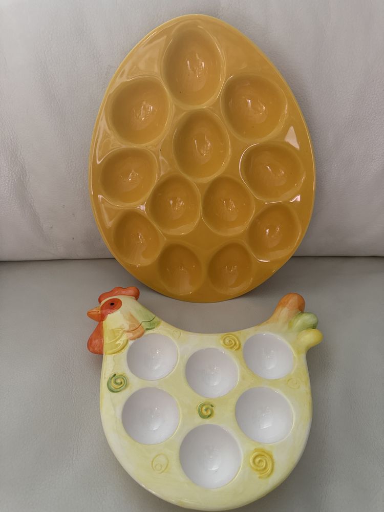 Home&you talerz na jajka z ceramiki kurka i jajko ceramiczne