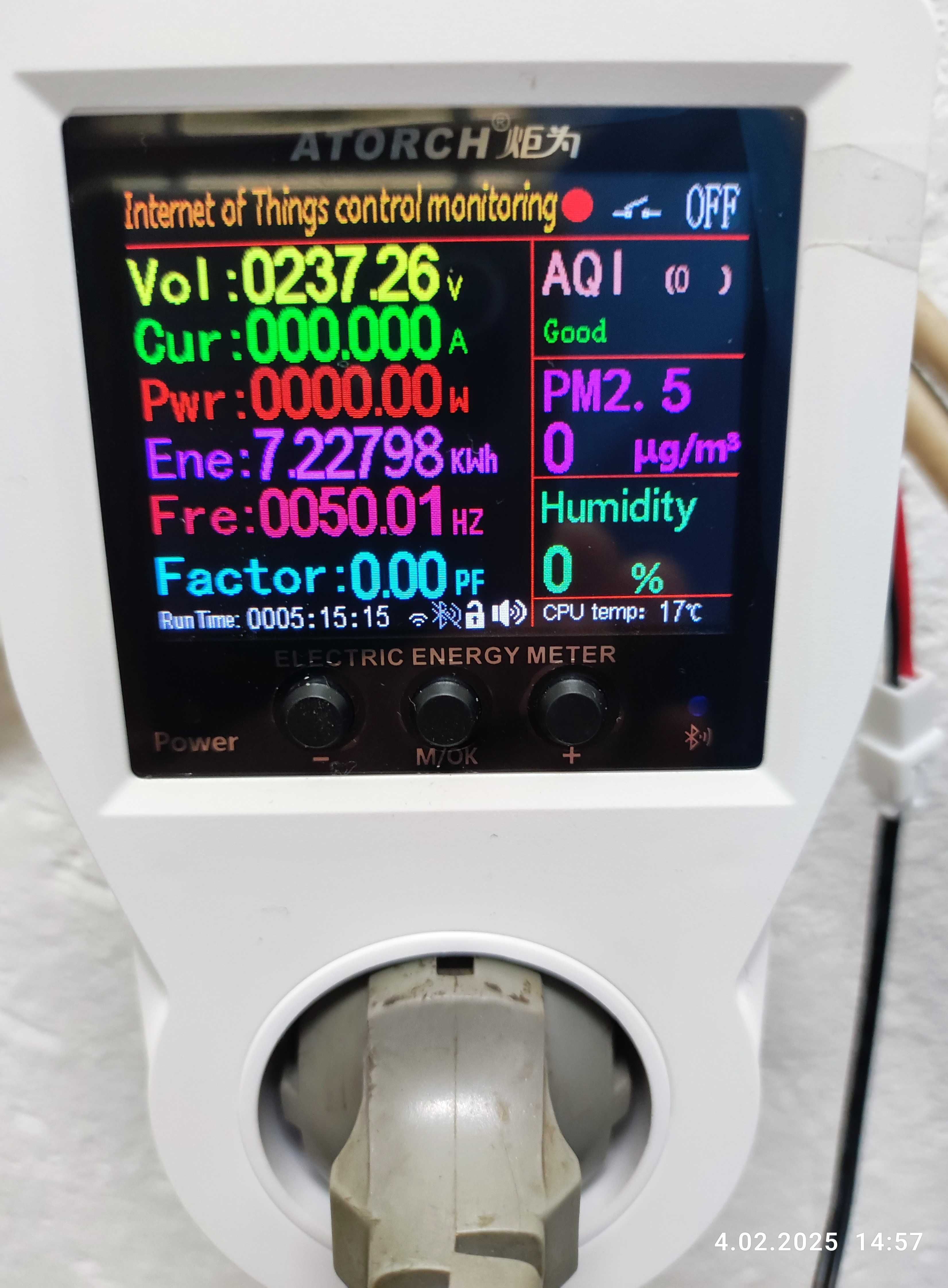 Termostat elektroniczny licznik energii do gniazda 230V moc 3,5kW