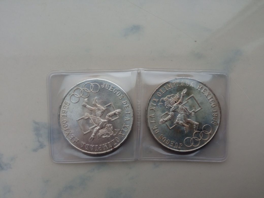Srebrne monety 2 x 25 PESO 1968