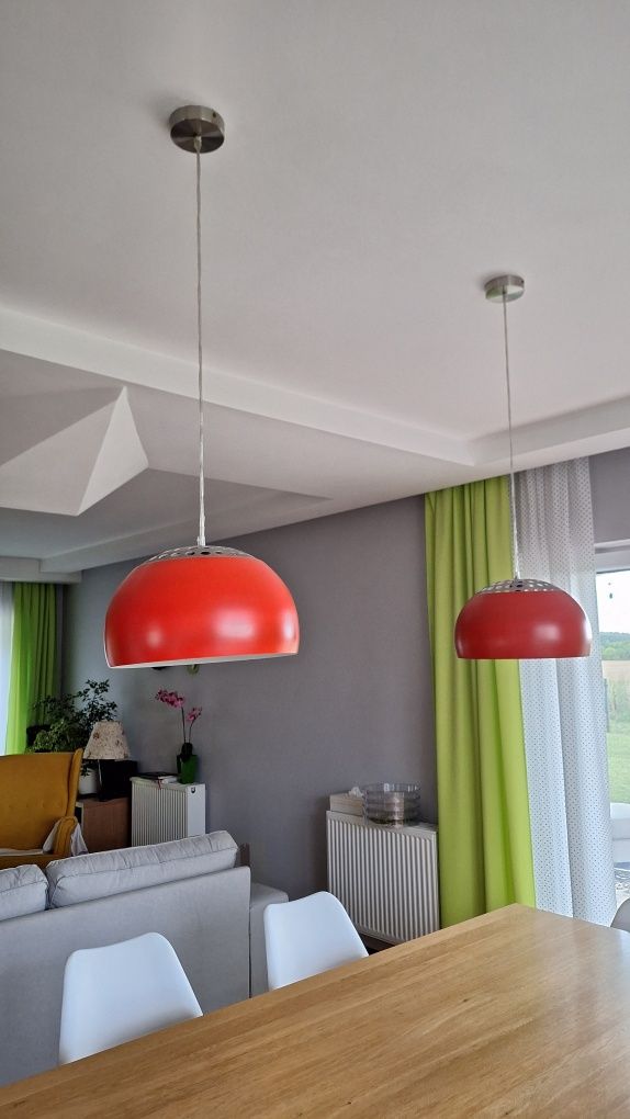 2 szt - Lampy sufitowe piękny czerwony kolor
