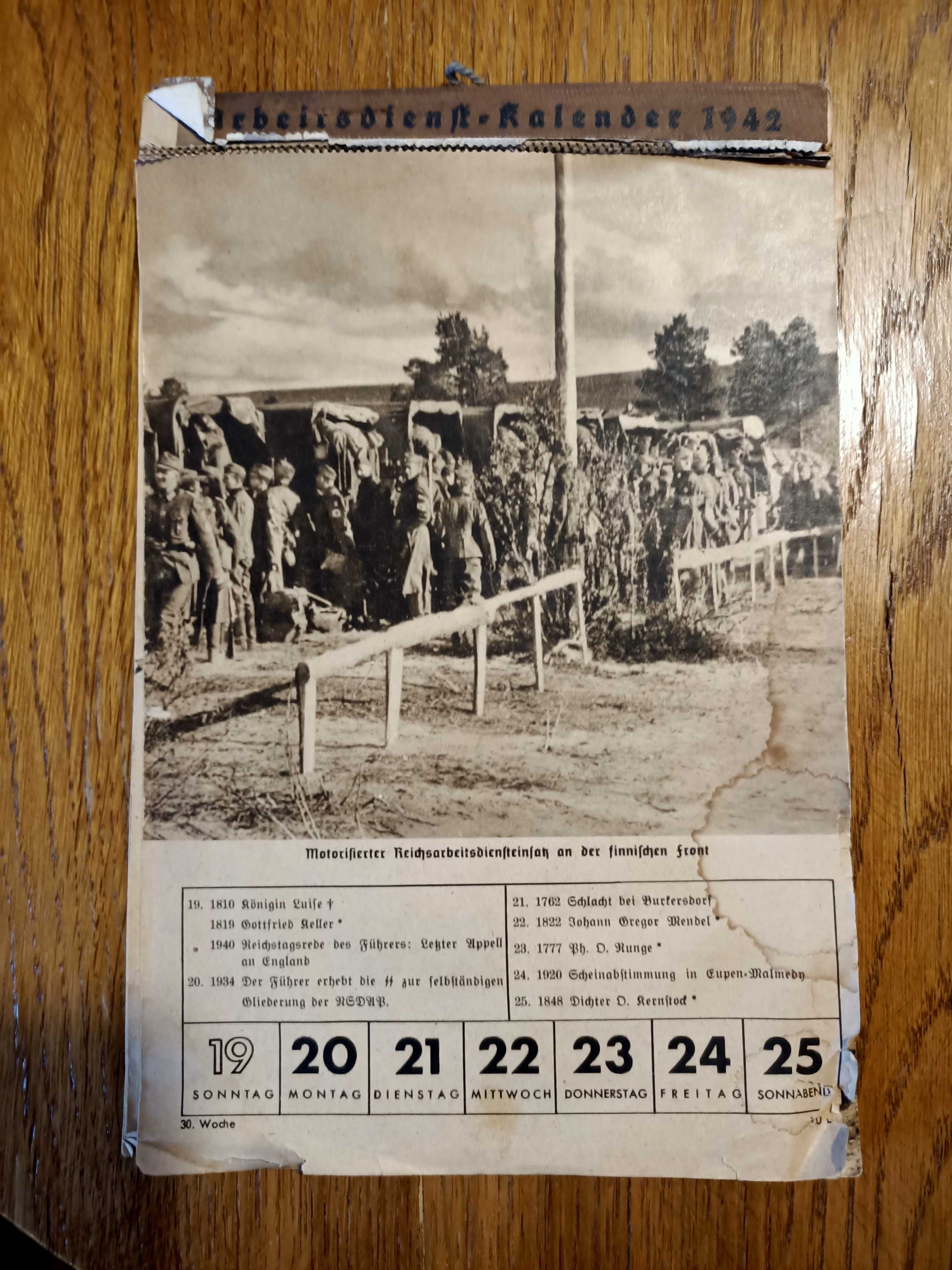 Kalendarz niemiecki z 1942r część