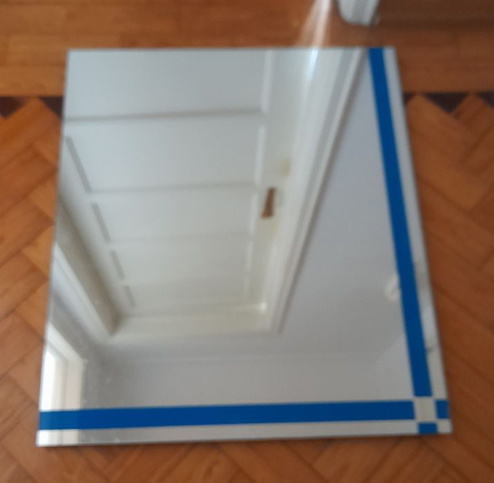 Espelho WC -  rebordo em Azul