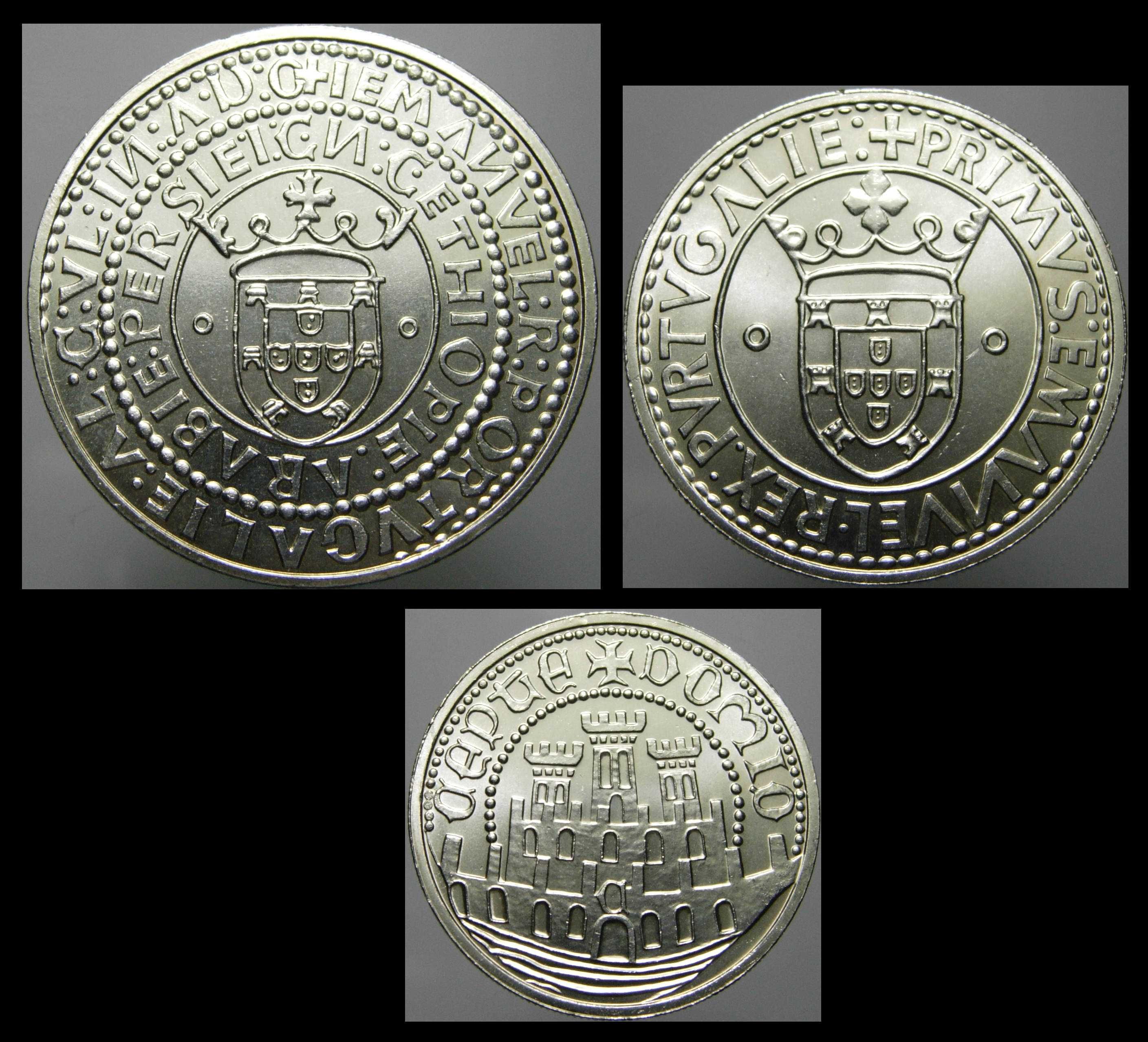 3 moedas comemorativas de 1983 XVII Exposição, 1000$, 750$ e 500$