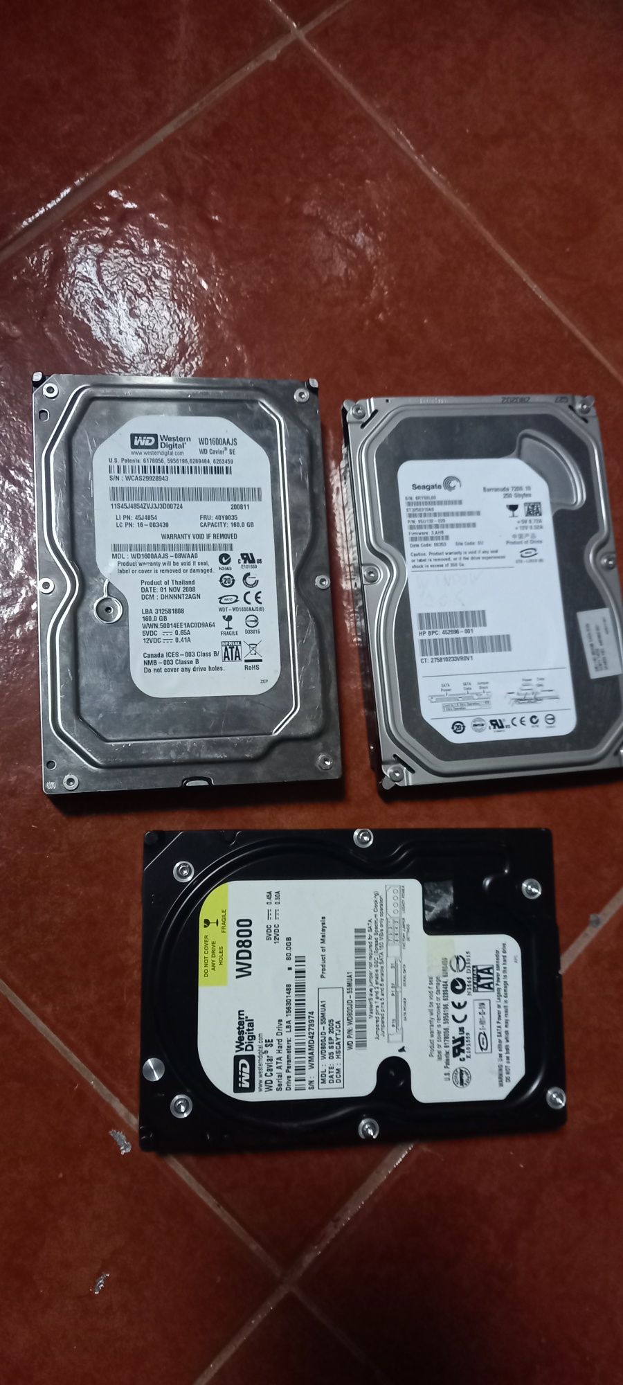 Discos HD 80, 160, 250 gb sata 3,5"