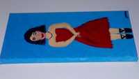 Obraz autorski farba akrylowa "Kobieta w czerwonej sukience"