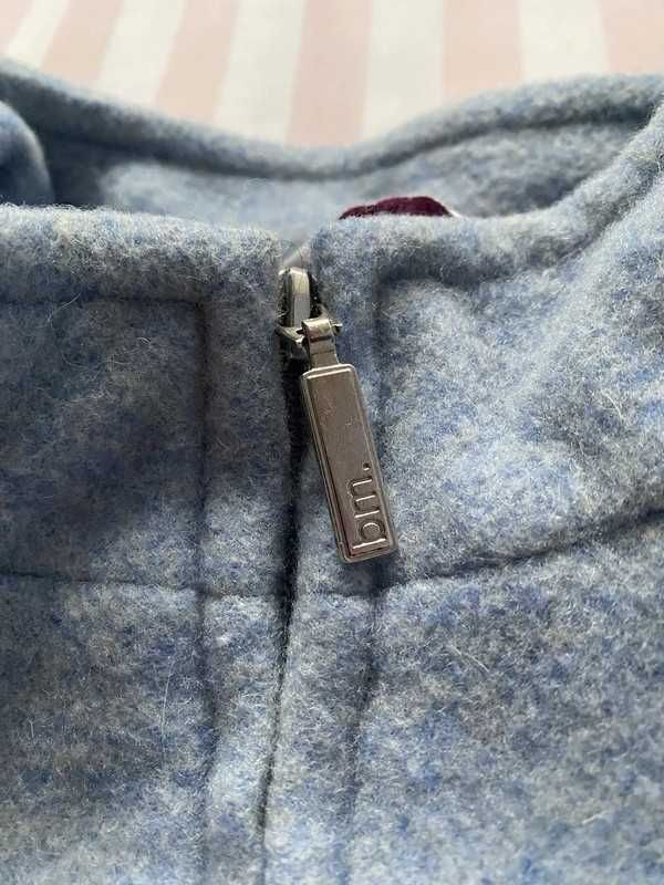 Jasnoniebieski wełniany płaszcz/kurtka bez kaptura Bonmarche 3XL/XXL
