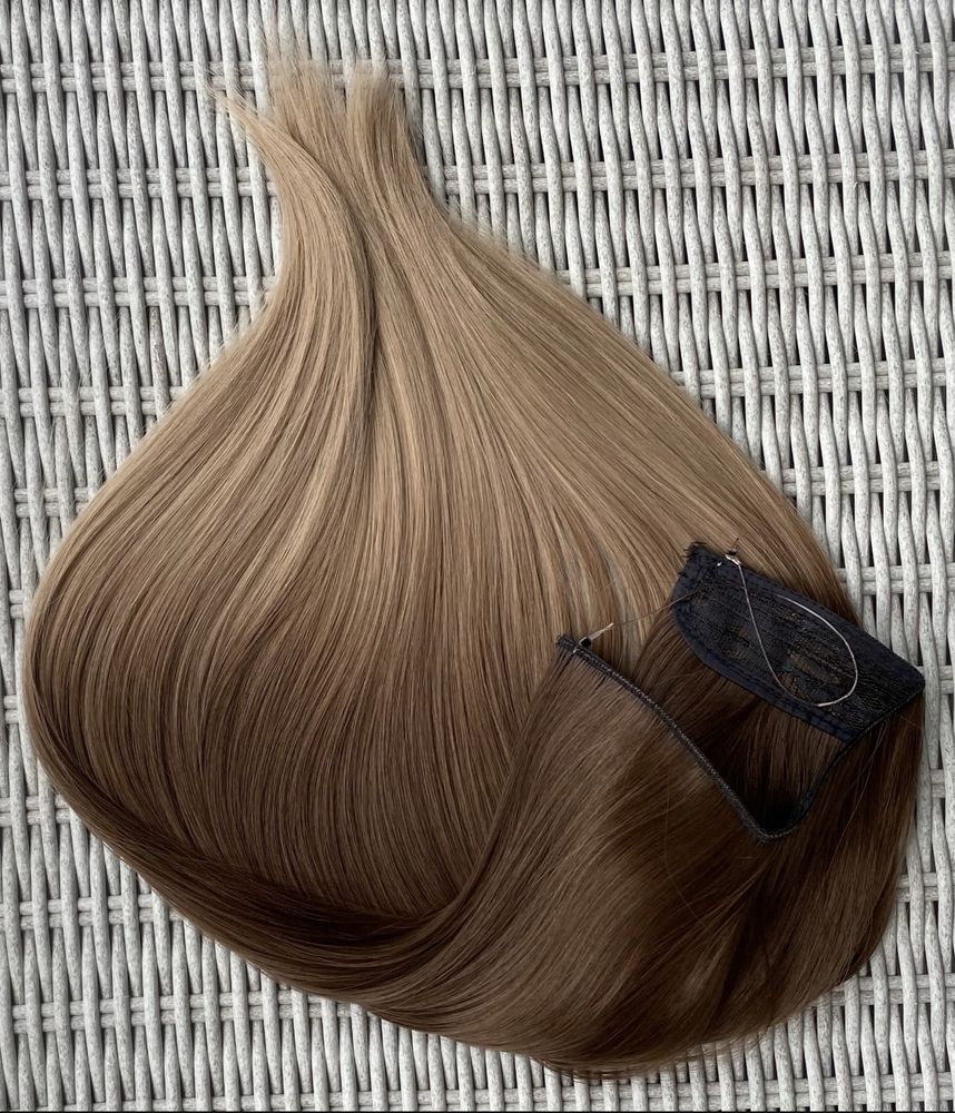 Treska włosy długie syntetyczne na żyłce 55cm ombre