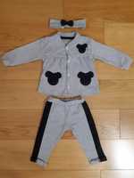 Bluza rozpinana + spodnie + opaska Minnie Mouse