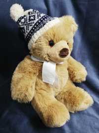 Miś niedźwiadek pluszowy maskotka zabawka zima święta czapka przytul