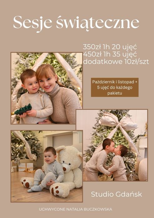 Fotograf sesja świąteczna chrzciny cywilny  osiemnastka panieński