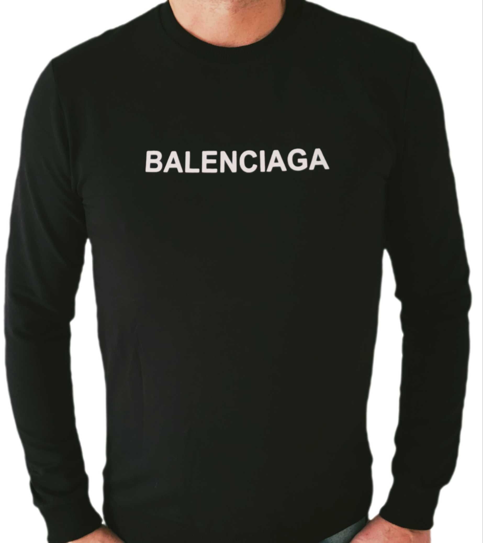 Bluza męska Balenciaga czarna z nadrukiem