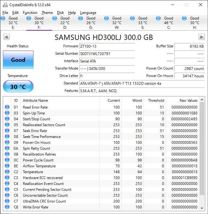 HDD Samsung 300 Гб 3,5" (внутрішній, SATA)