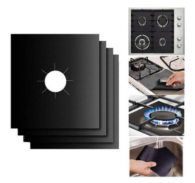 Накладки от жира брызг 4шт для газовой плиты жаропрочные моющиеся