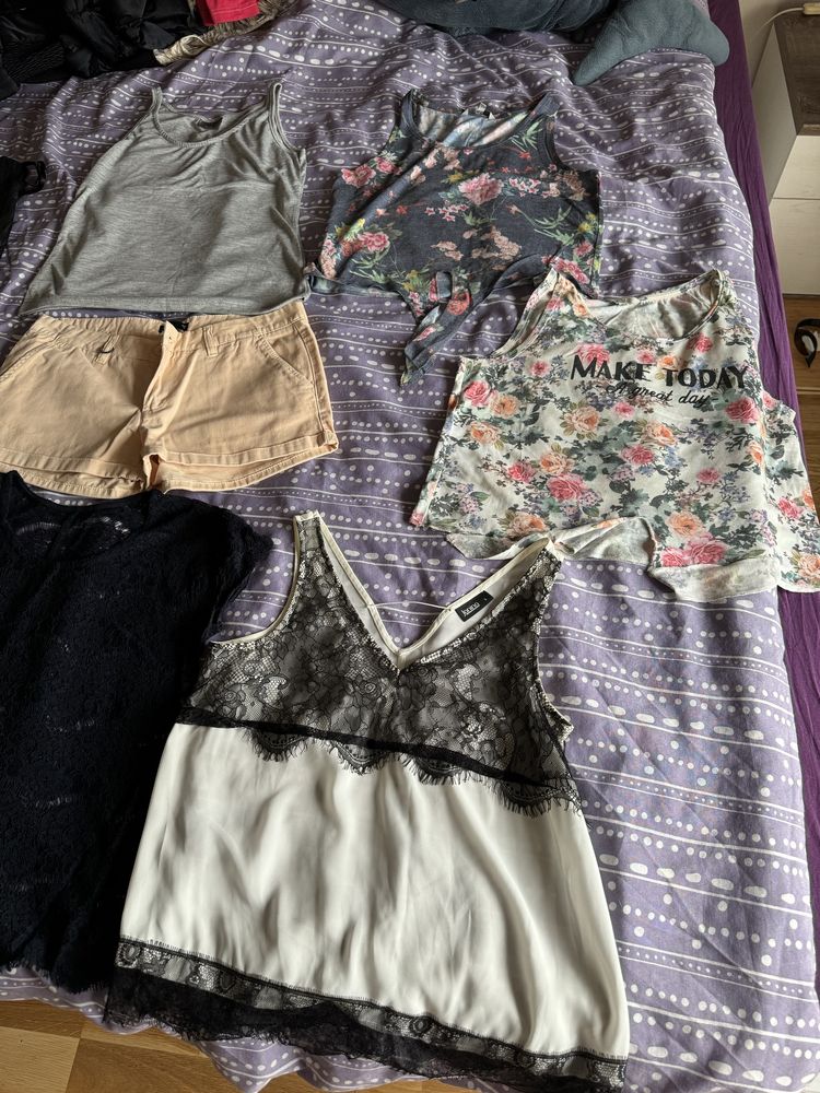 Ubrania damskie/młodzieżowe bluzka spodenki spódnica crop top