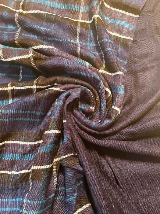 PNA Piękny Damski szal w granatową kratę