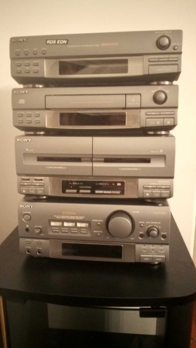Aparelhagem Som, com móvel, marca Sony RDS EON, Modelo MHC-EX100AV.