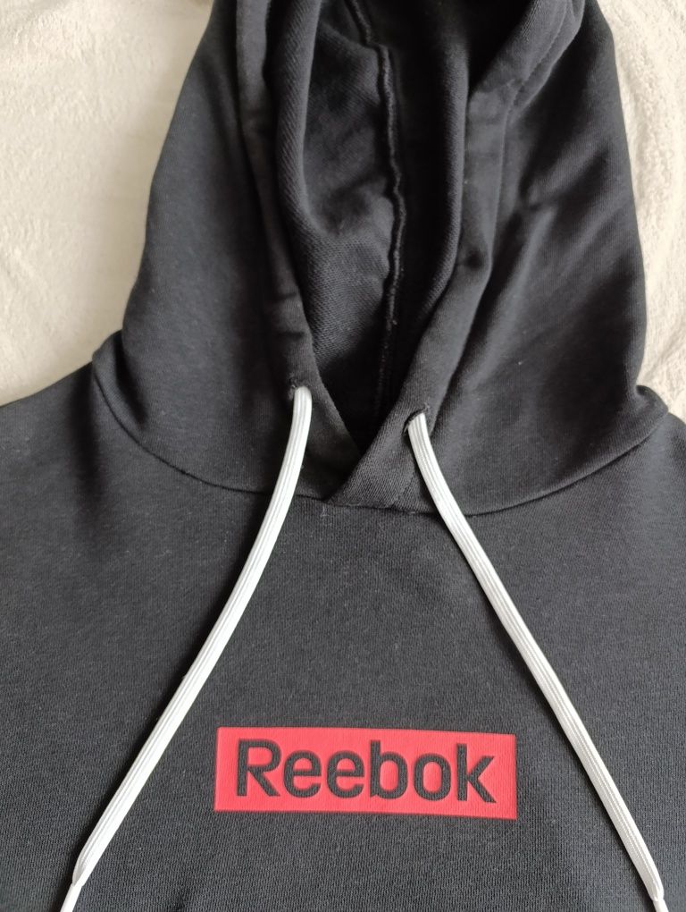 Bluza Reebok męska S hoodie czarna z kapturem – prawie nowa