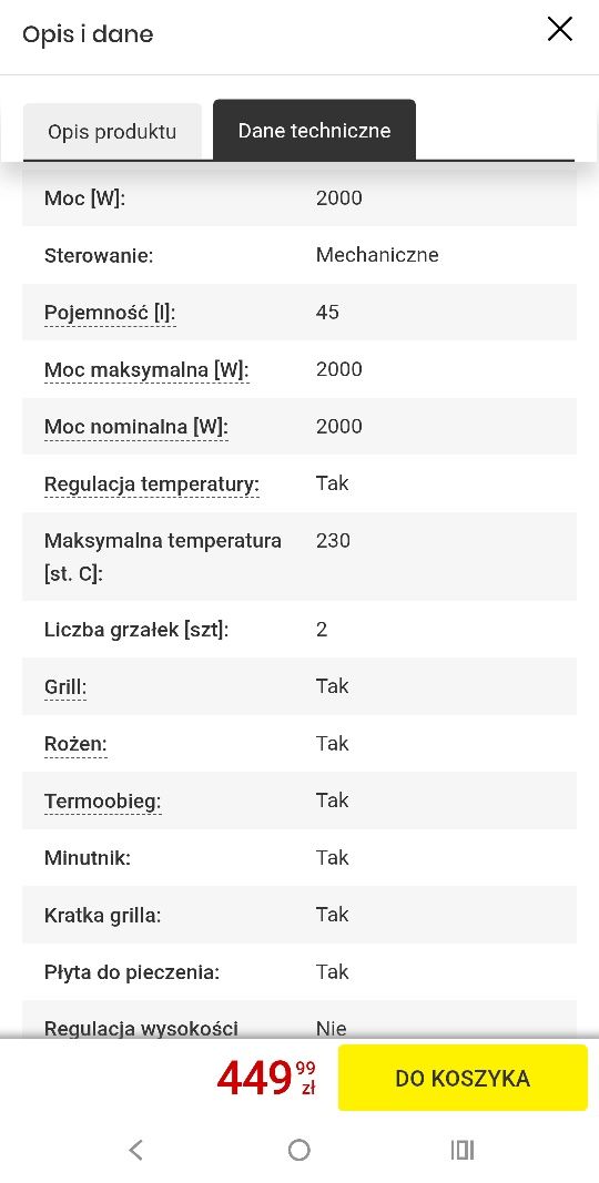 Piekarnik wolnostojący mpm