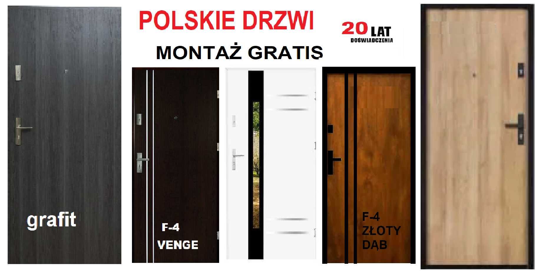 Drzwi wejściowe do mieszkania w bloku z montażem. -ZEWNĘTRZNE