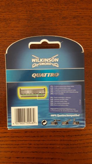 Wilkinson Maszynka + Nożyki Sword Quattro 4szt