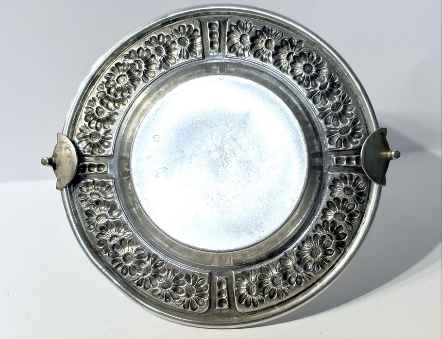 Lindissima antiga aneleira com asa em prata contrastada Leitão & Irmão