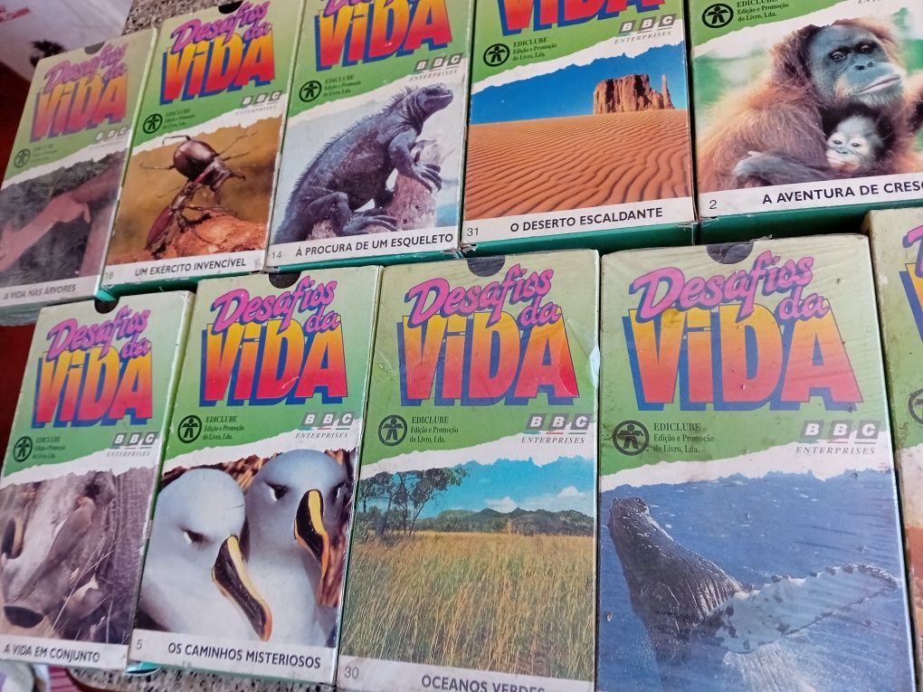 Conjunto de 22 Cassetes VHS Desafios da Vida