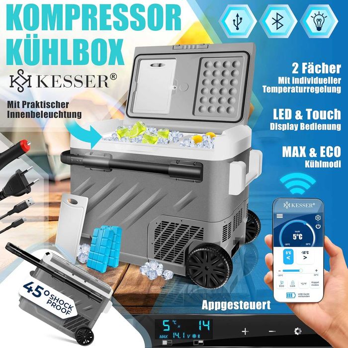 Lodówka Turystyczna / Zamrażarka Kompresorowa DUŻA 61 L KESSER