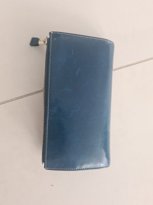 Portmonetka damska skórzana ciemny zieleń