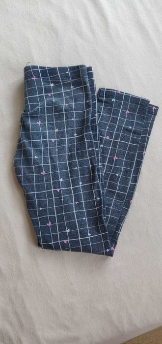 Legginsy 122 little kids granat kratka serduszka