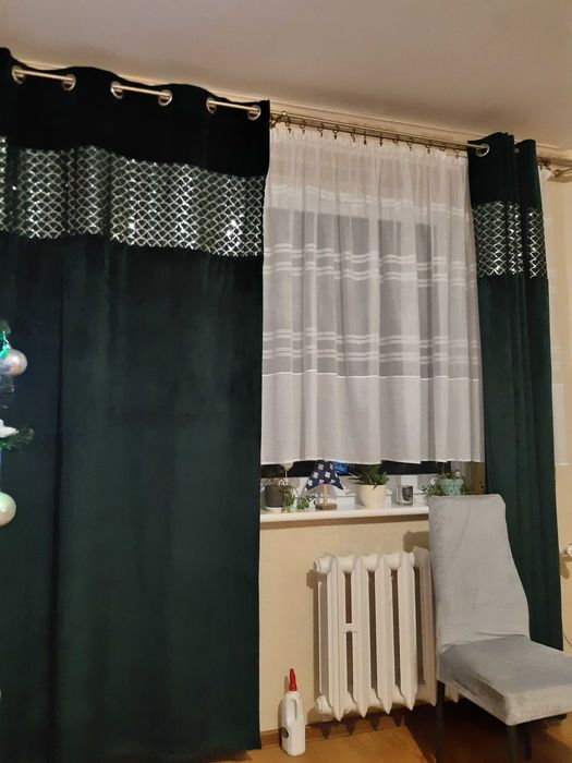 Zasłony zielone welwet 140x240 cm wys. jak nowe