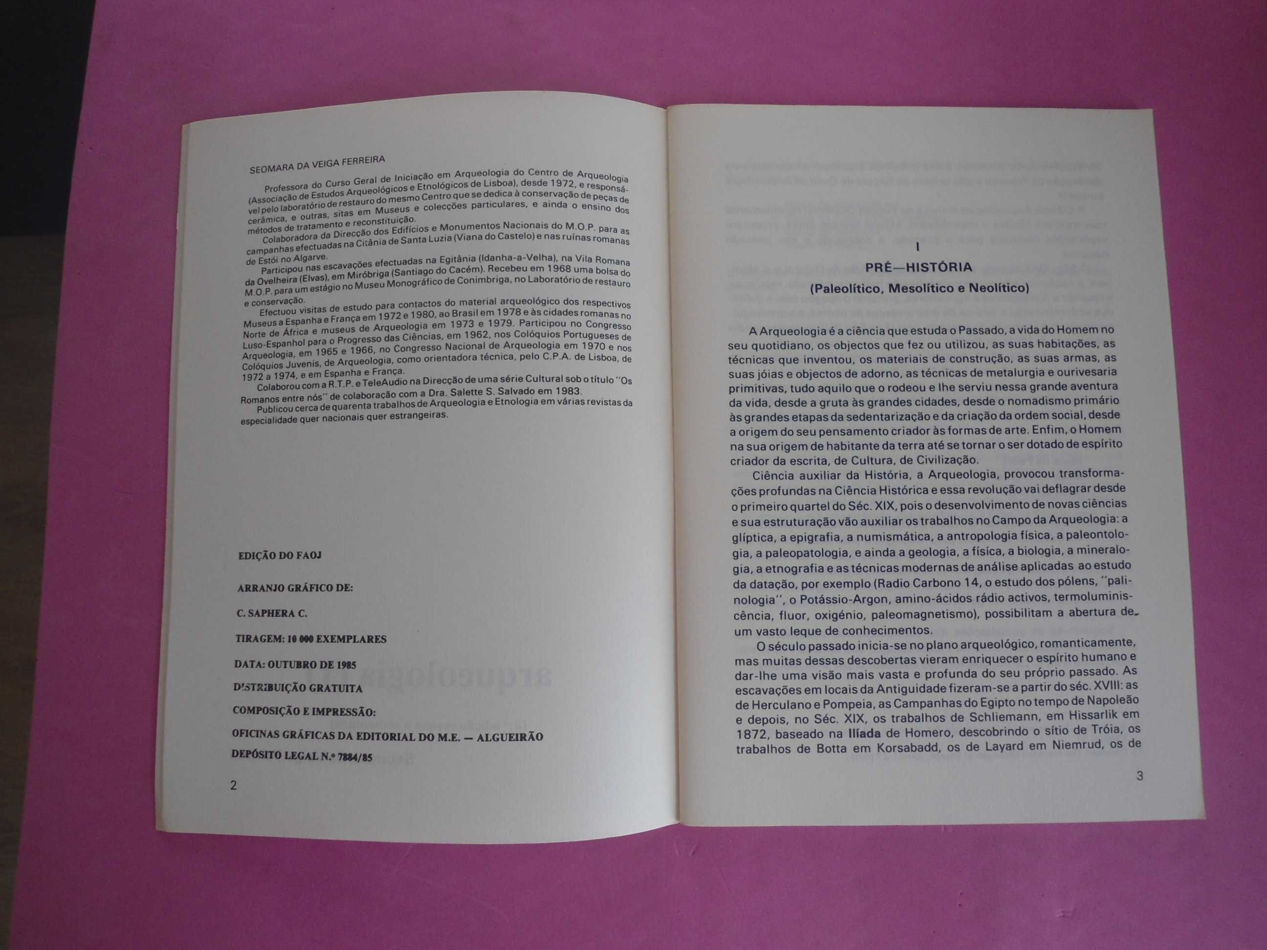 Cadernos FAOJ - Arqueologia (1) de Seomara da Veiga Ferreira
