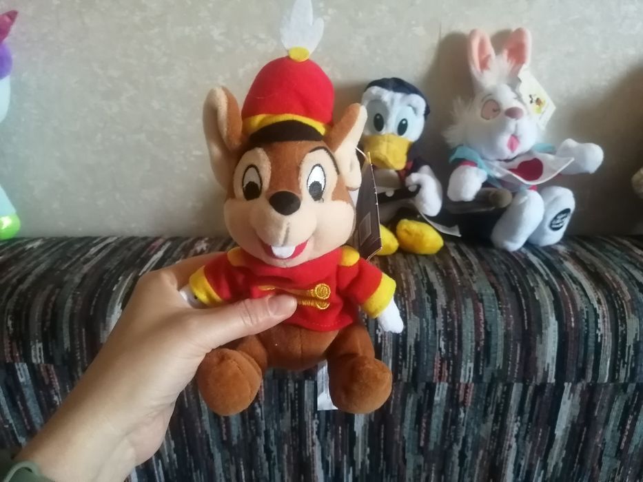 Мягкие игрушки персонажи Disney бурундук Чип, Дональд Дак,Белый Кролик