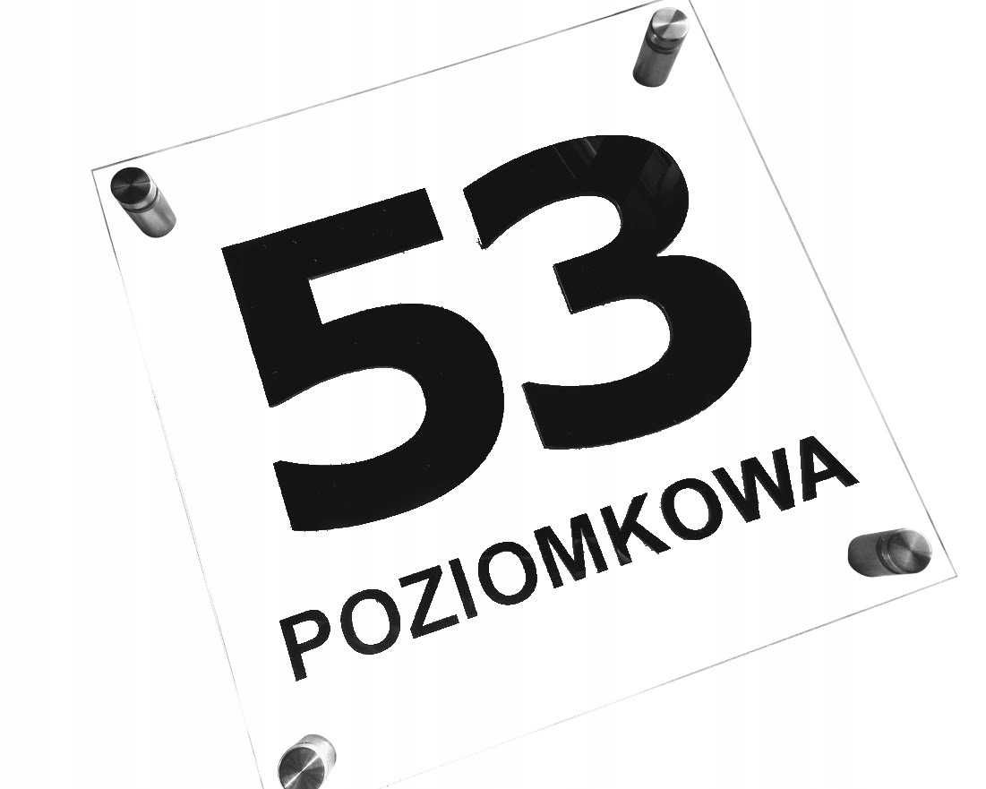 Tabliczka tablica na dom z numerem i nazwą ulicy grawerowana laserem