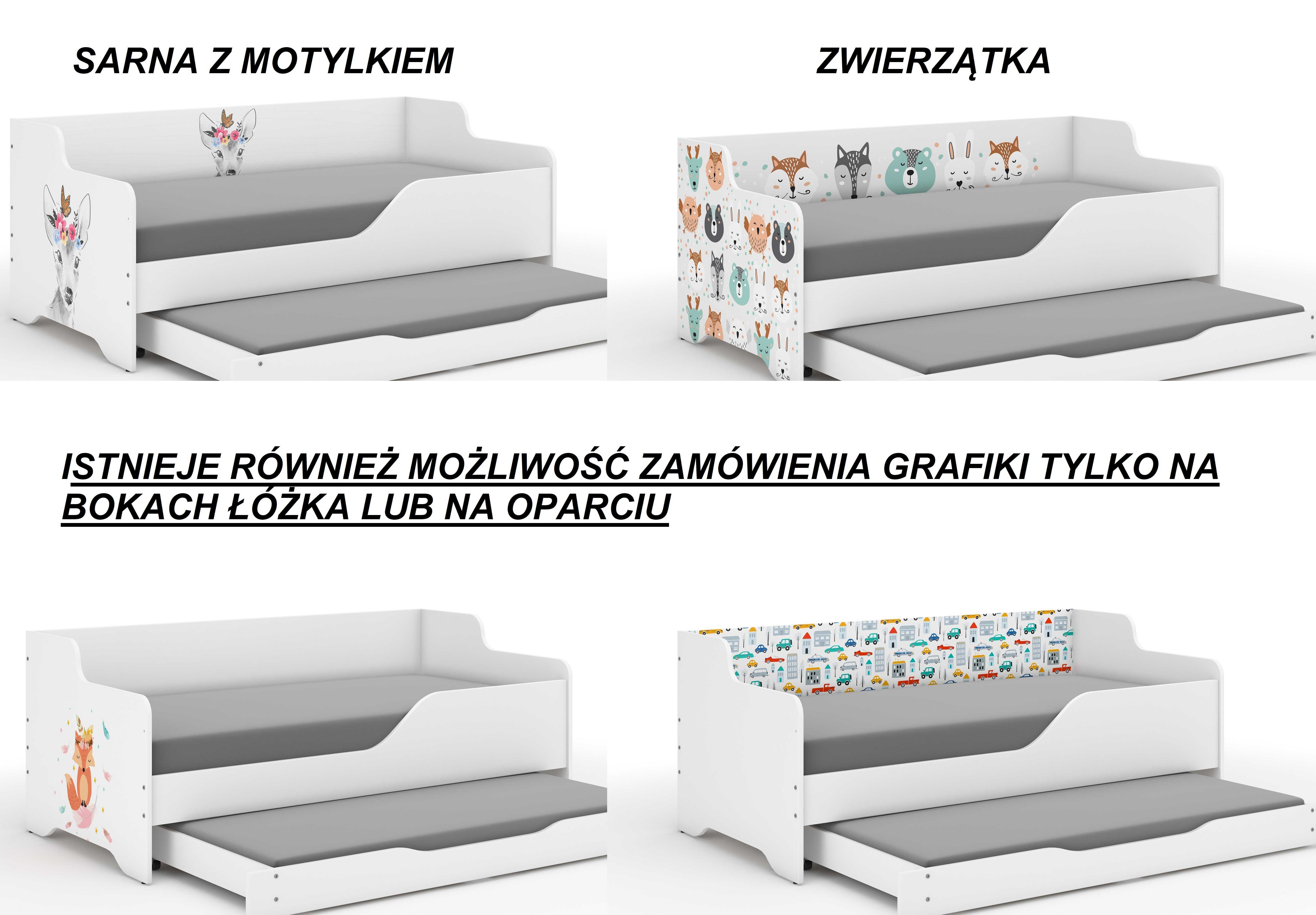 Łóżko dziecięce LILU 160x80 PODWÓJNE z funkcją spania+materace GRATIS!