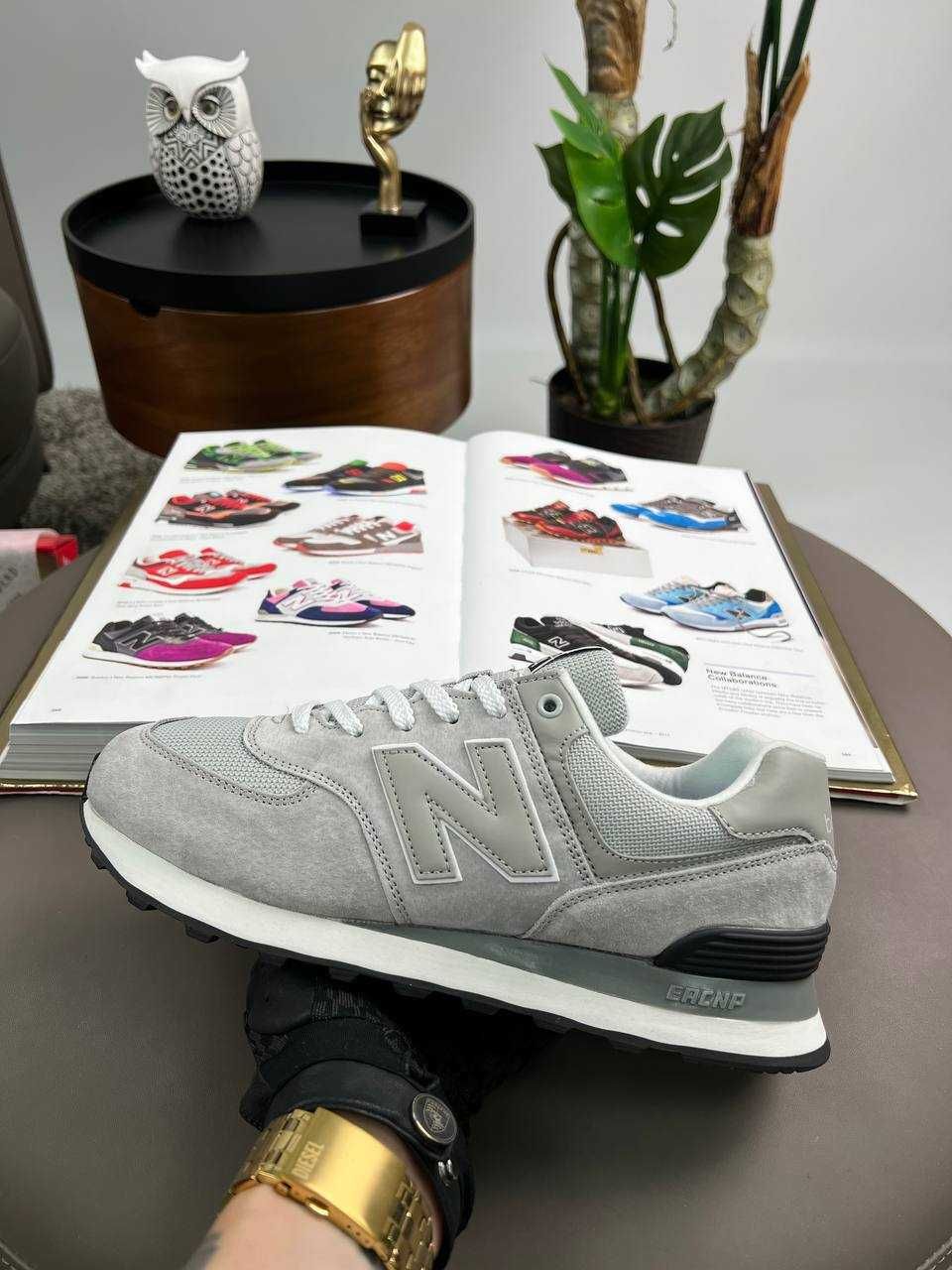 Мужские кроссовки нью беланс New Balance 574 Light Grey Black [41-46]