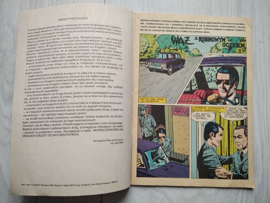 Komiks Kapitan Żbik Wąż z rubinowym oczkiem 1980 rok stan bardzo dobry