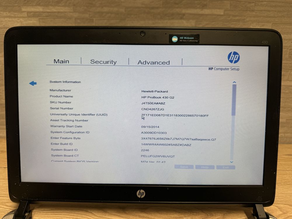 Плата,материнка, HP Probook 430 G2 intel i7-4510U,матриця з засвітом