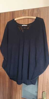 Sweter Camaieu granatowy lekki M oversize