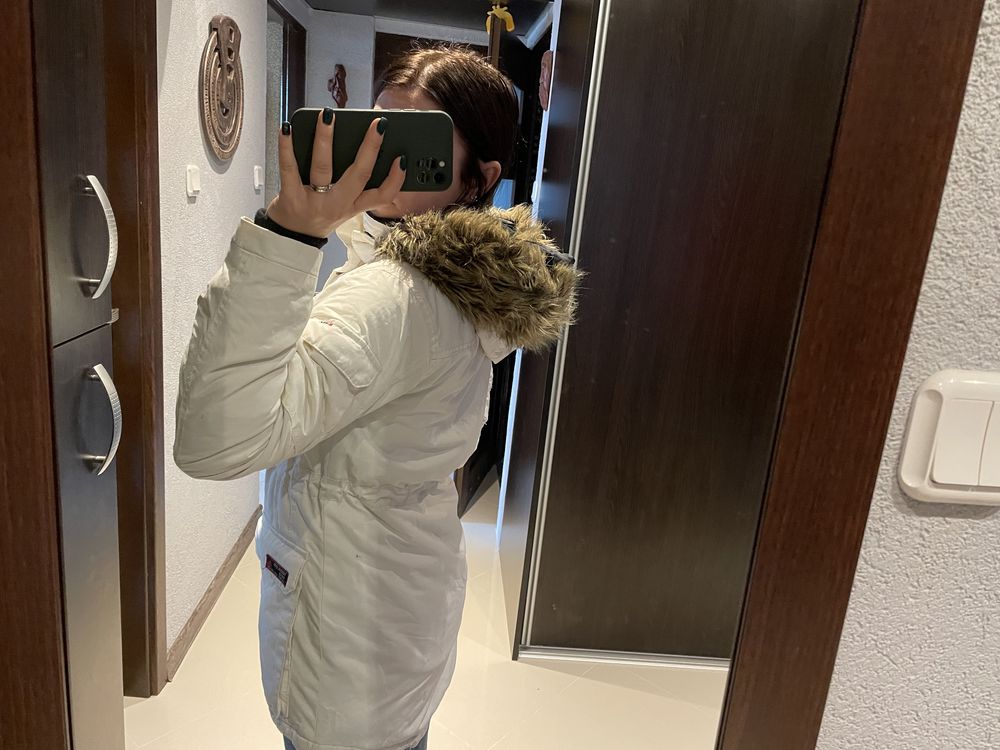 Kurtka damska biała z kapturem Cubus rozmiar S