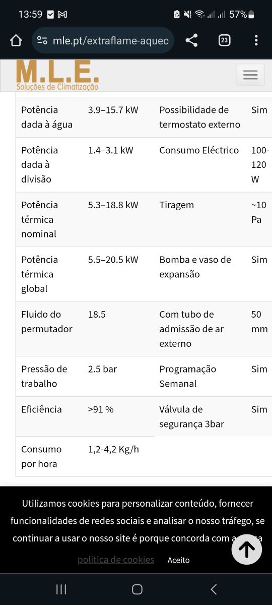 Salamandra pellets aquecimento central da Extraflame