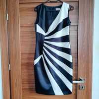Damska czarno biała sukienka w rozmiarze M 38 elegancka ślub wesele