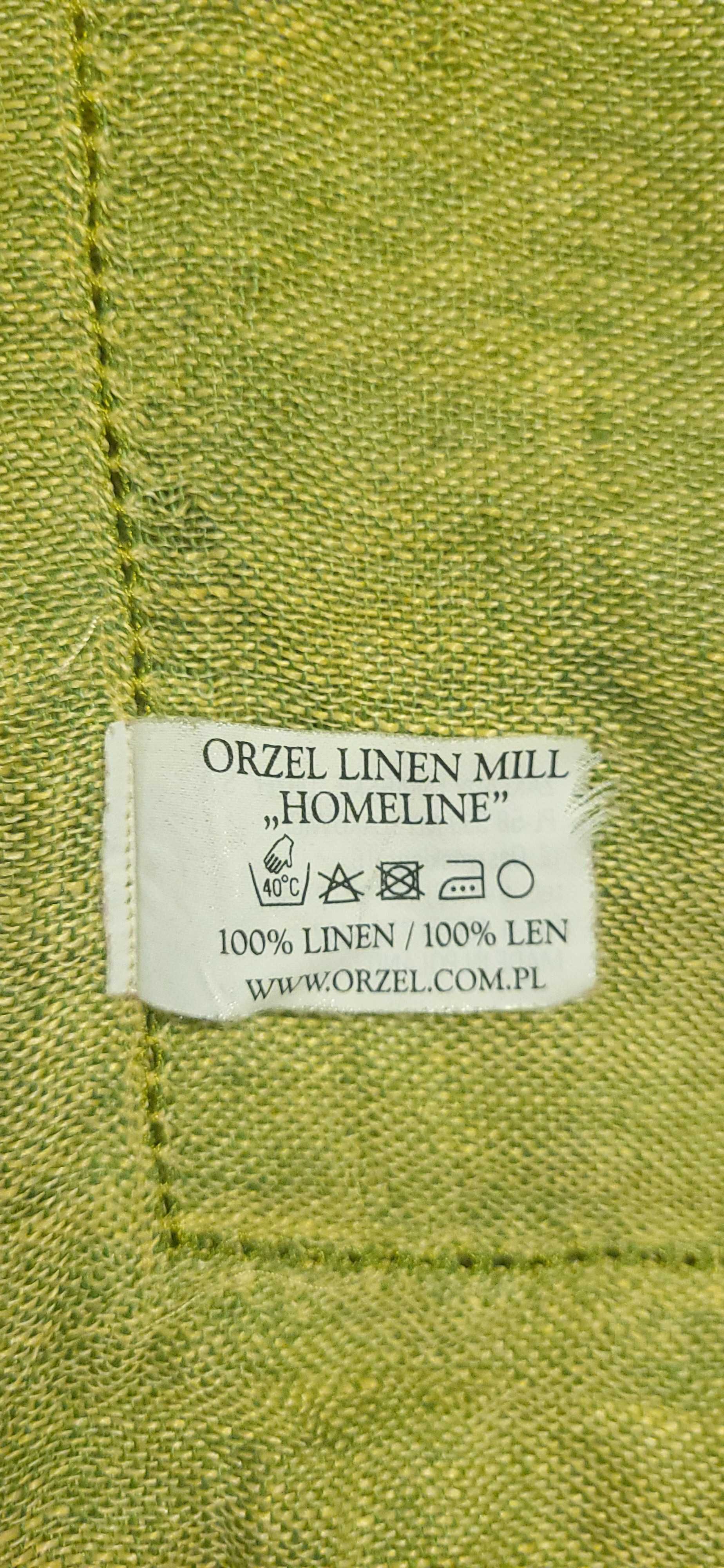 Zielony prostokątny obrus len 100% 185x145cm marki Orzel Linen Mill