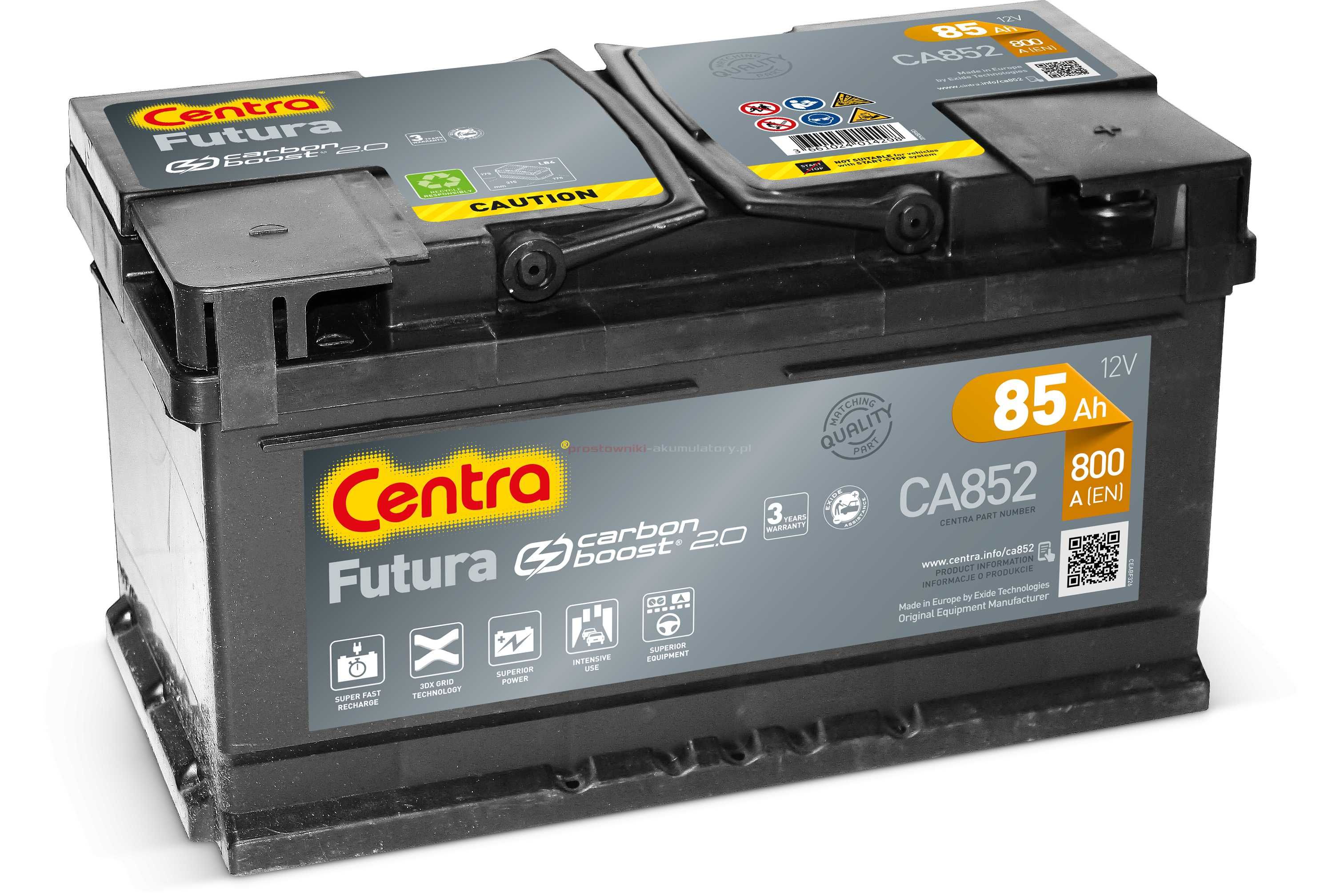 Akumulator Centra Futura 85AH 800A CA852 Konin Spółdzielców 31b/f